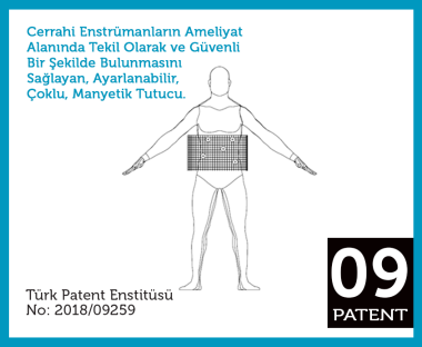 Cerrahi enstrümanların ameliyat alanında tekil olarak ve güvenli bir şekilde bulunmasını sağlayan, ayarlanabilir, çoklu, manyetik tutucu.
